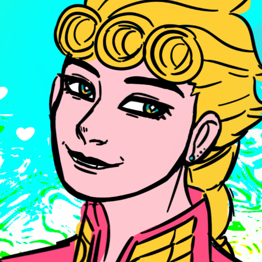 Drawing of a person with golden hair