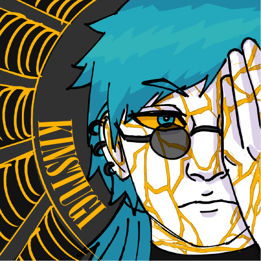 Album cover of a man with cracked skin and a hand over his eye